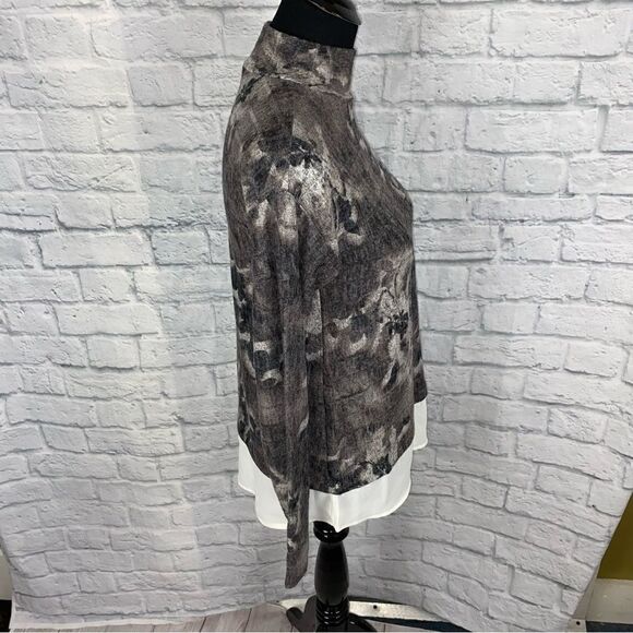 Simply Vera wang mock turtleneck Longsleeve floral print blouse sz XS - Picture 6 of 11